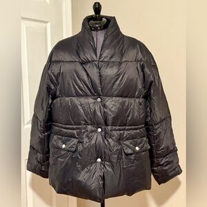J. Crew Charcoal Puffer Coat